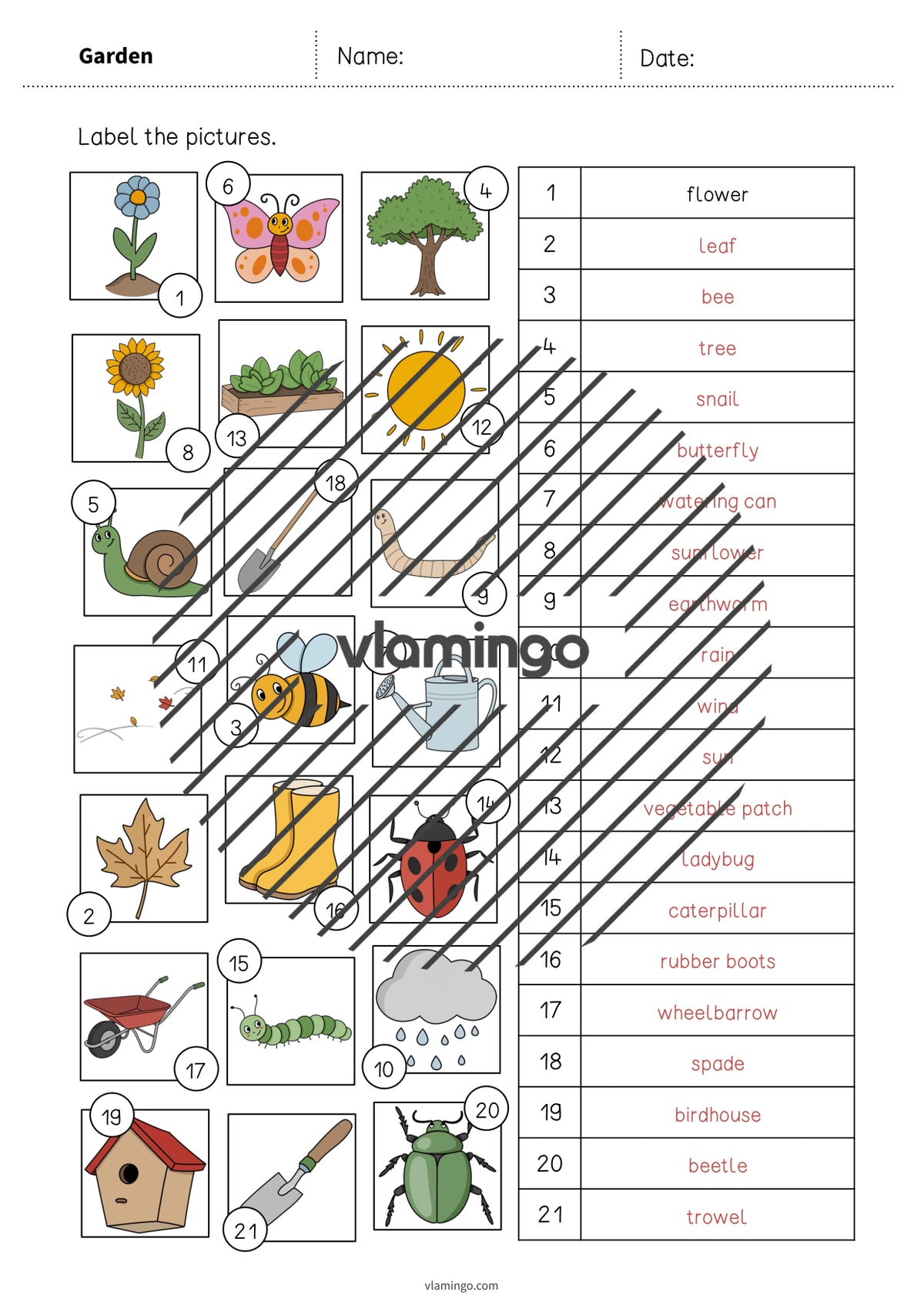 de englisch garden vocabulary worksheet 2 009