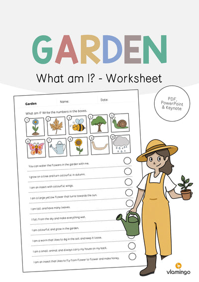 Garden / Garten: What am I? - Worksheet (Englisch)