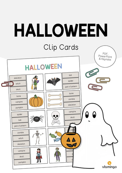 Halloween: Clip Cards (Englisch)
