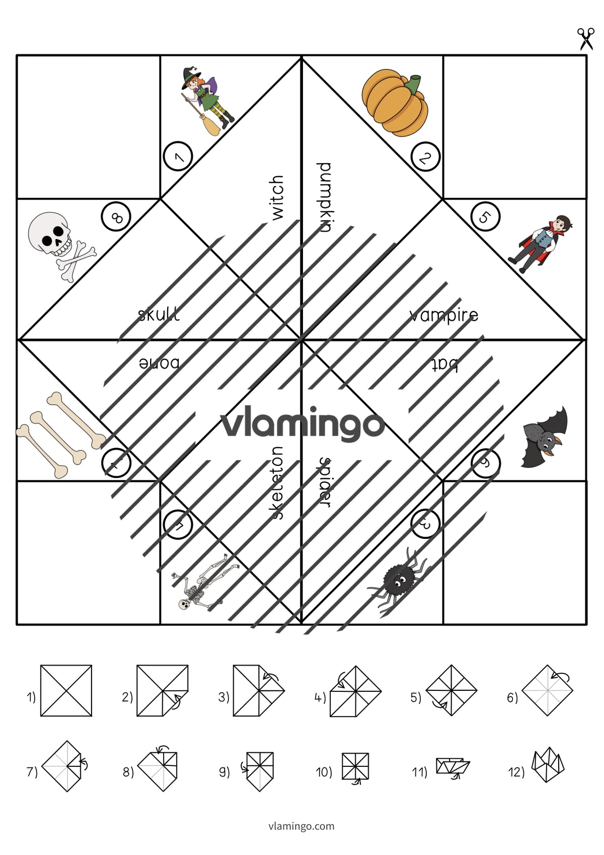 de englisch halloween cootie catcher 005