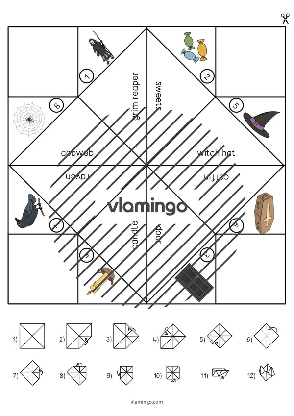 de englisch halloween cootie catcher 007