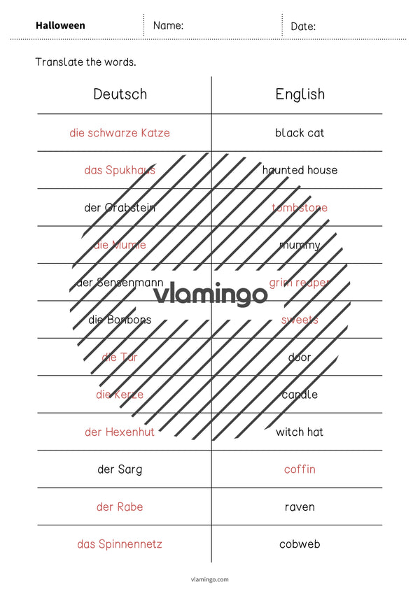 de englisch halloween vocabulary mini test 007