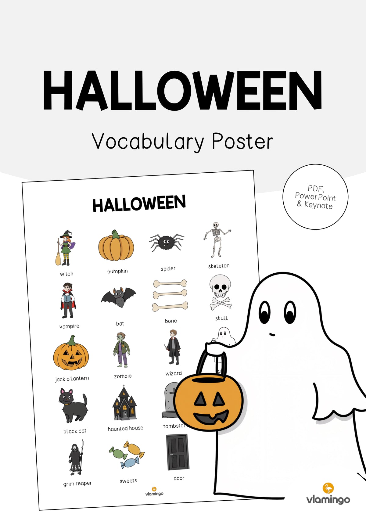 de englisch halloween vocabulary poster 001