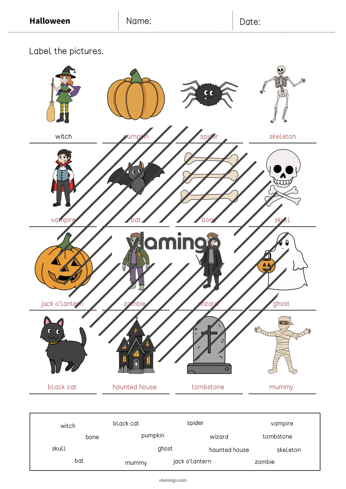 de englisch halloween vocabulary worksheet 1 009