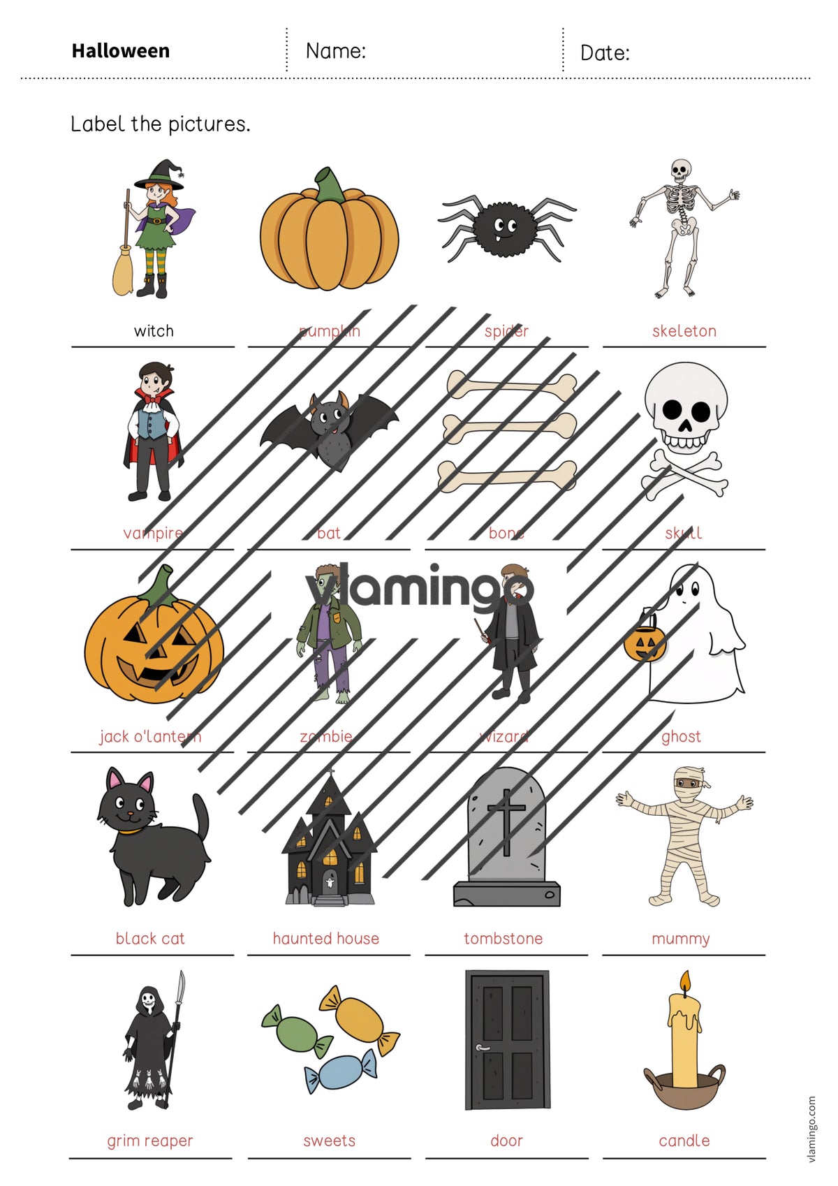de englisch halloween vocabulary worksheet 1 011