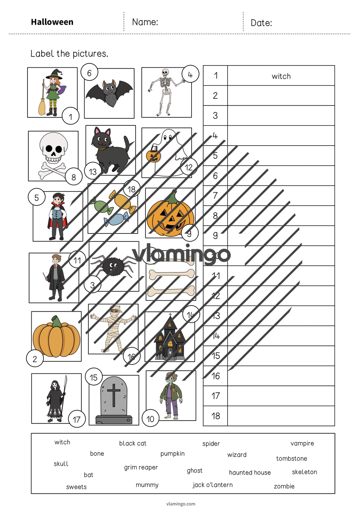 de englisch halloween vocabulary worksheet 2 004