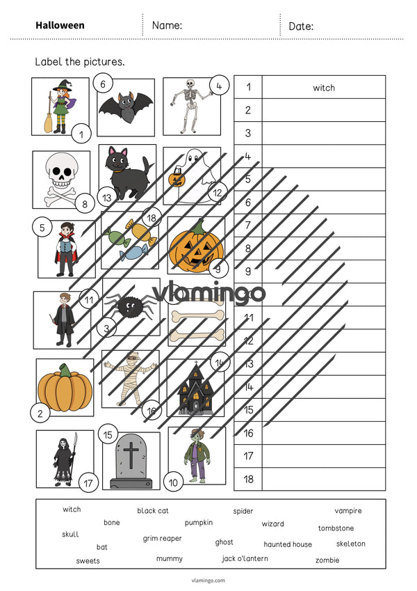 de englisch halloween vocabulary worksheet 2 004