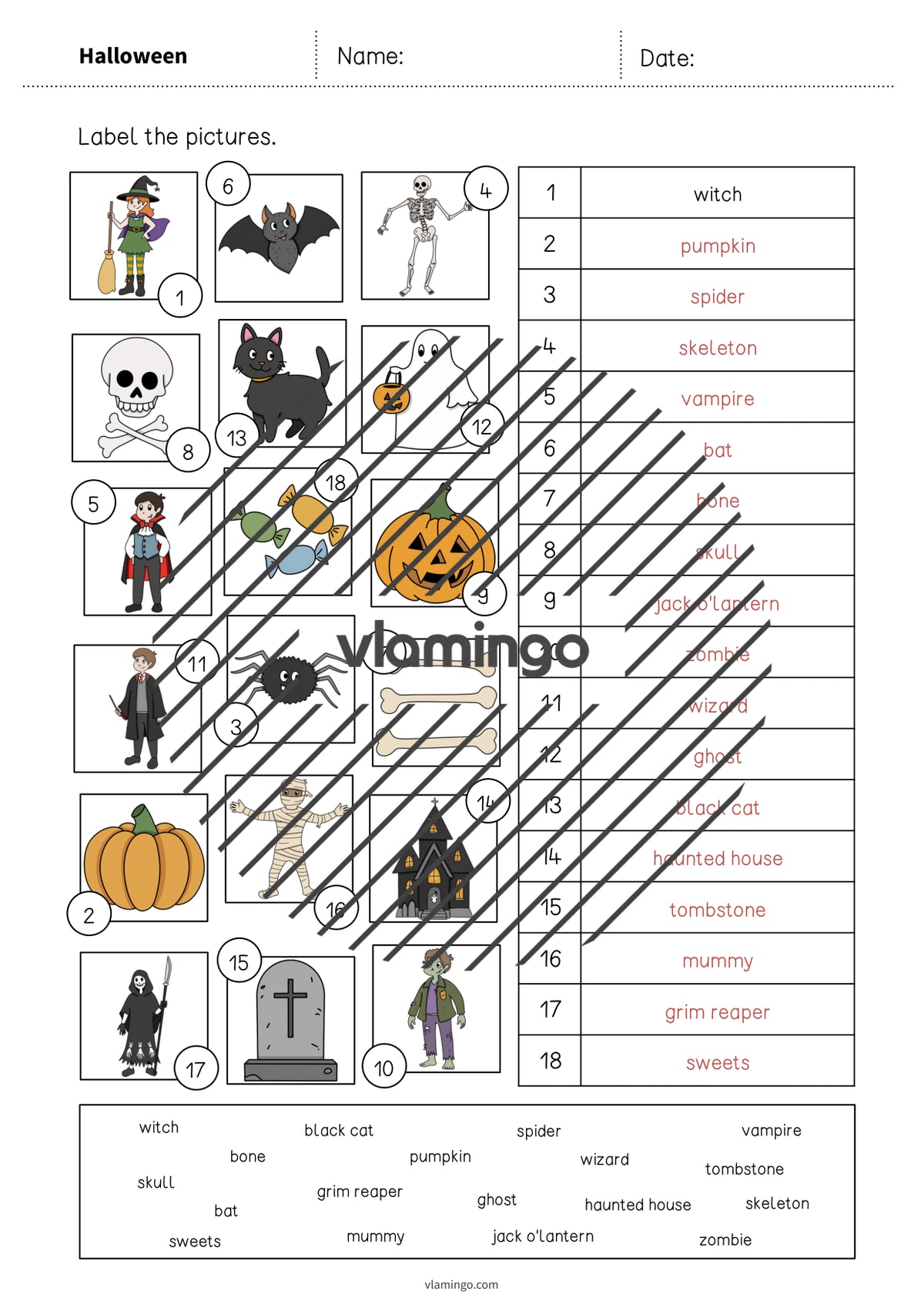 de englisch halloween vocabulary worksheet 2 008