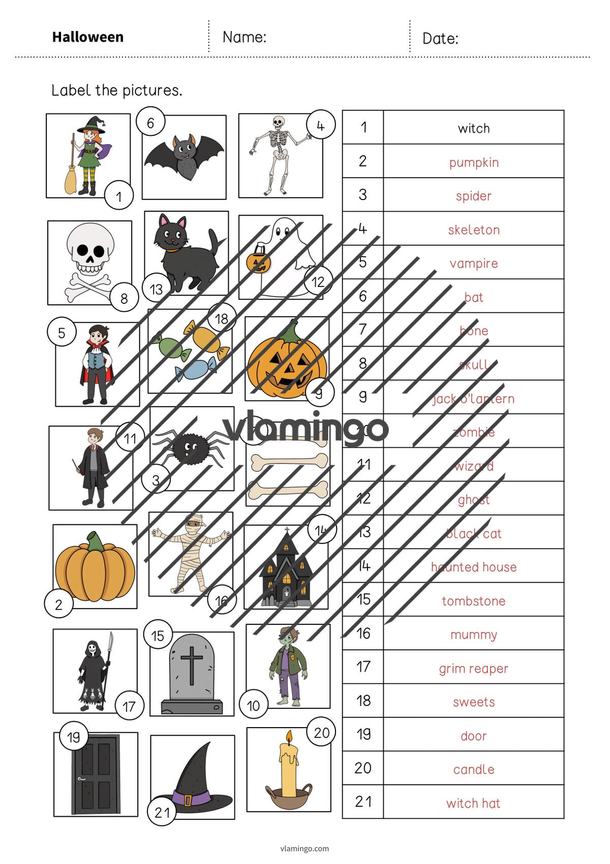 de englisch halloween vocabulary worksheet 2 009