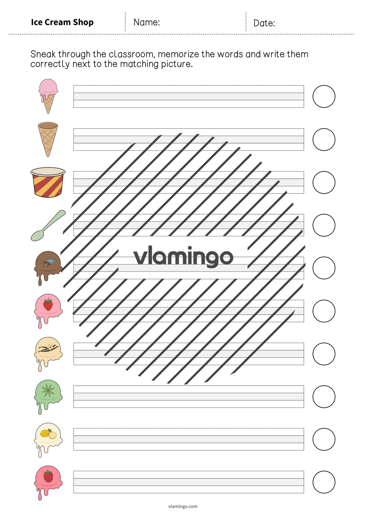de englisch ice cream shop running dictation 009