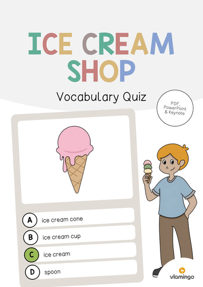 Ice Cream Shop / Eisdiele: Vocabulary Quiz (Englisch)