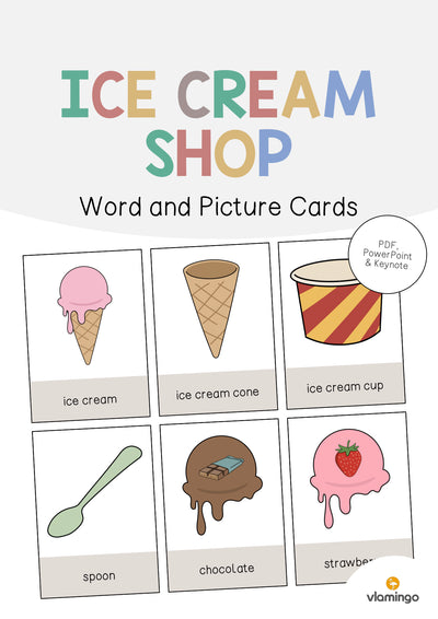 Ice Cream Shop / Eisdiele: Word and Picture Cards (Englisch)