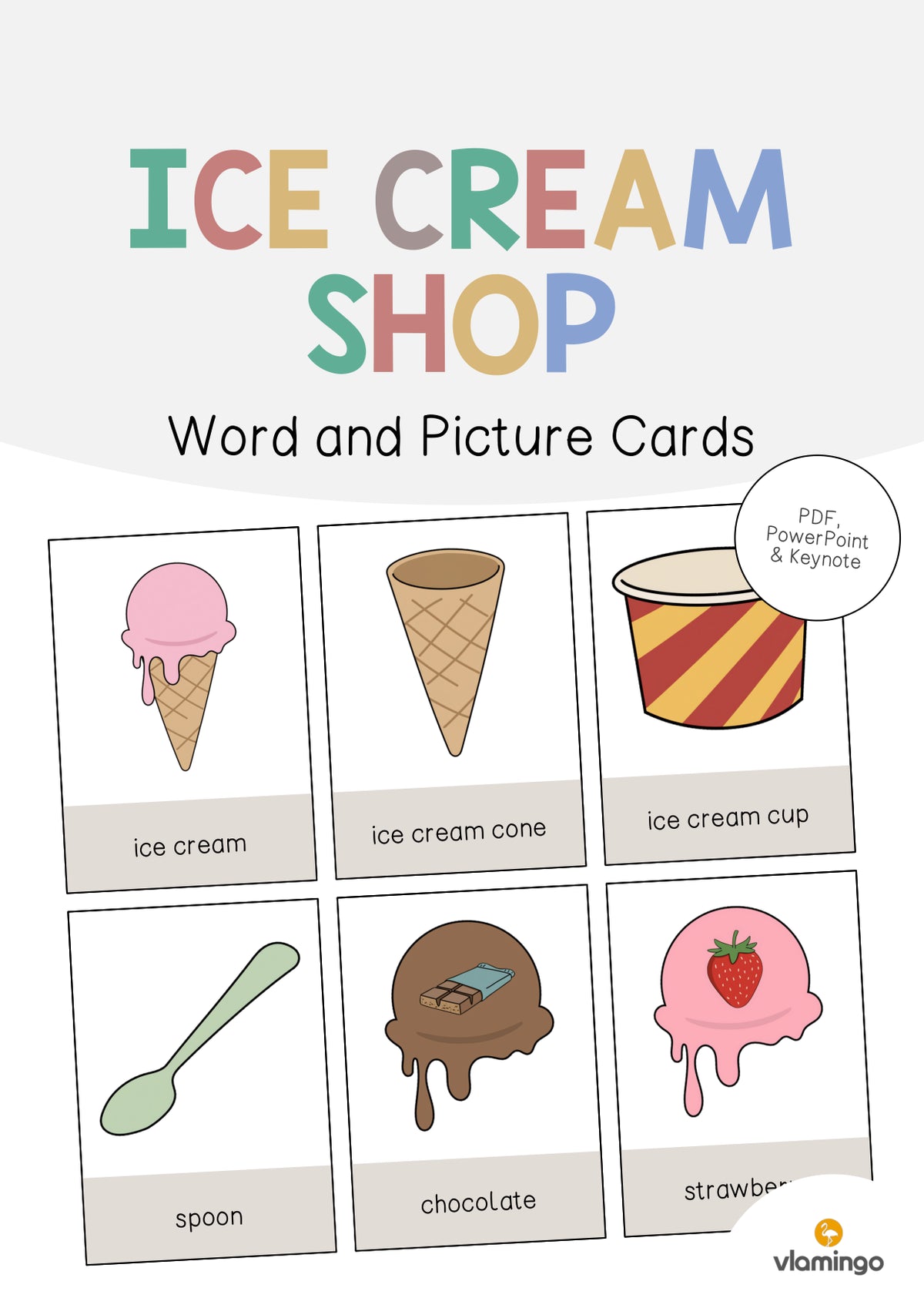 de englisch ice cream shop word and picture cards 001