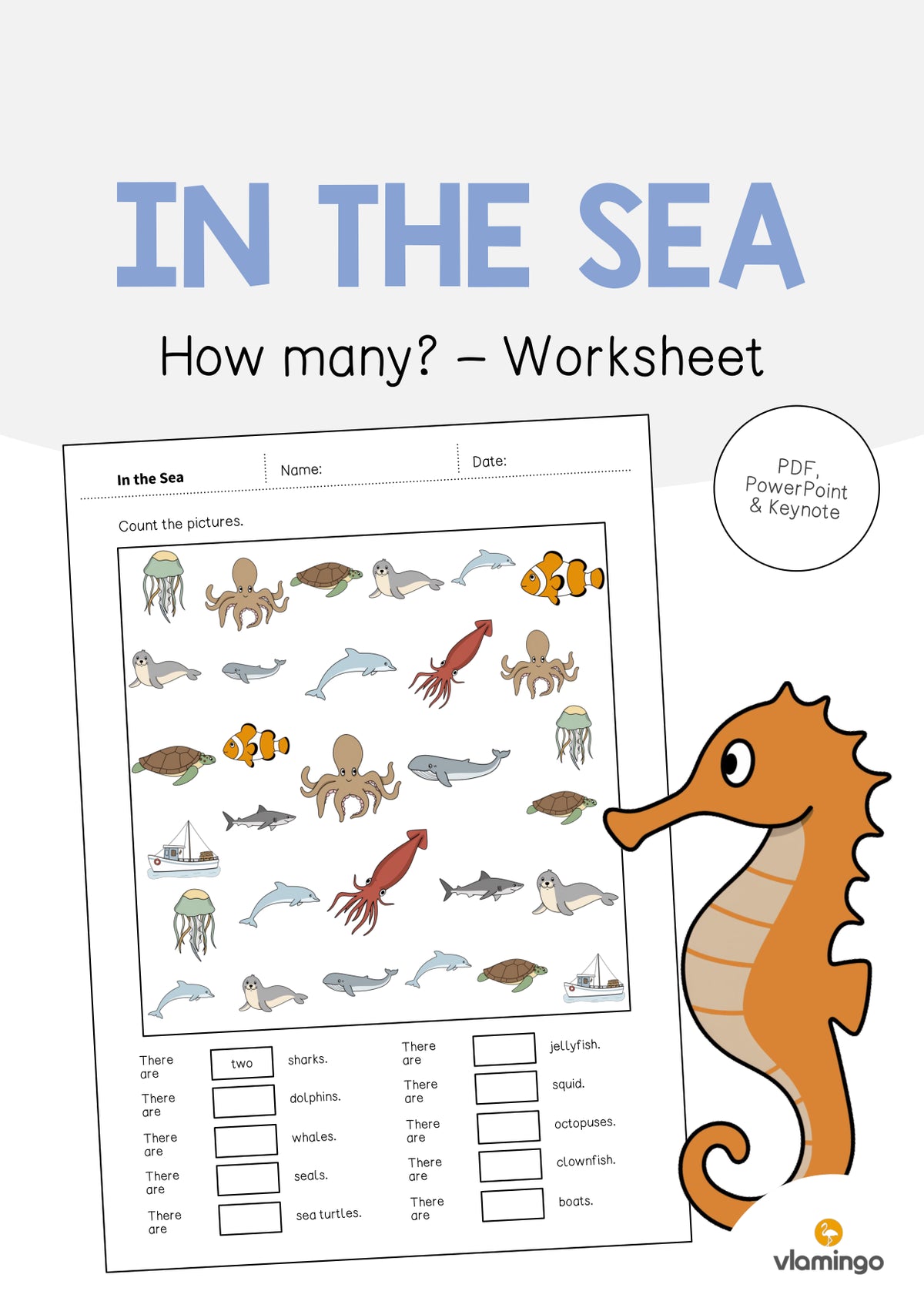 de englisch in the sea how many worksheet 001
