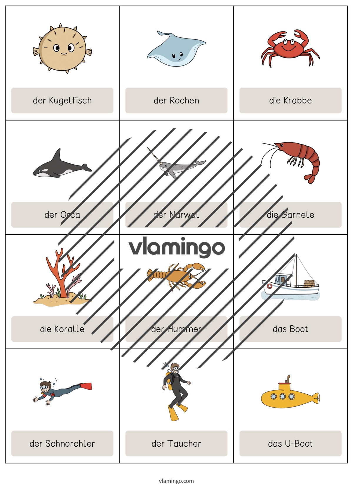 de englisch in the sea vocabulary cards 005