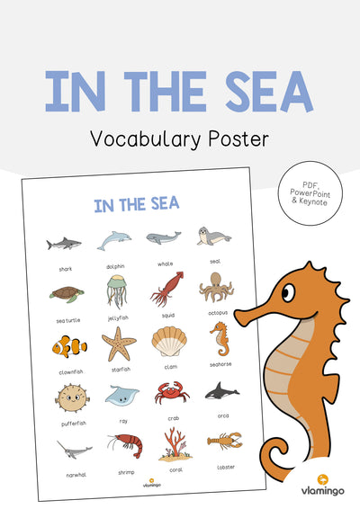 In the Sea / Im Meer: Vocabulary Poster (Englisch)