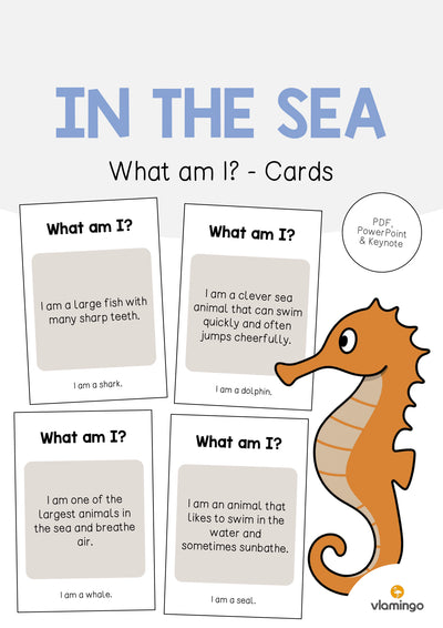 In the Sea / Im Meer: What am I? - Cards (Englisch)