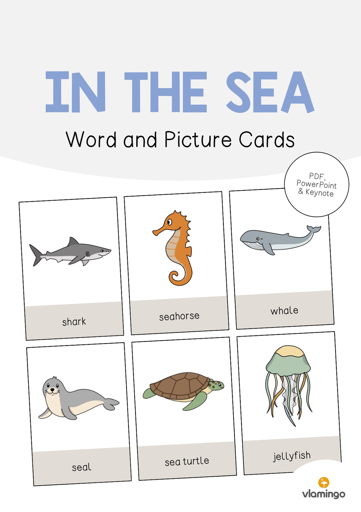 de englisch in the sea word and picture cards 001