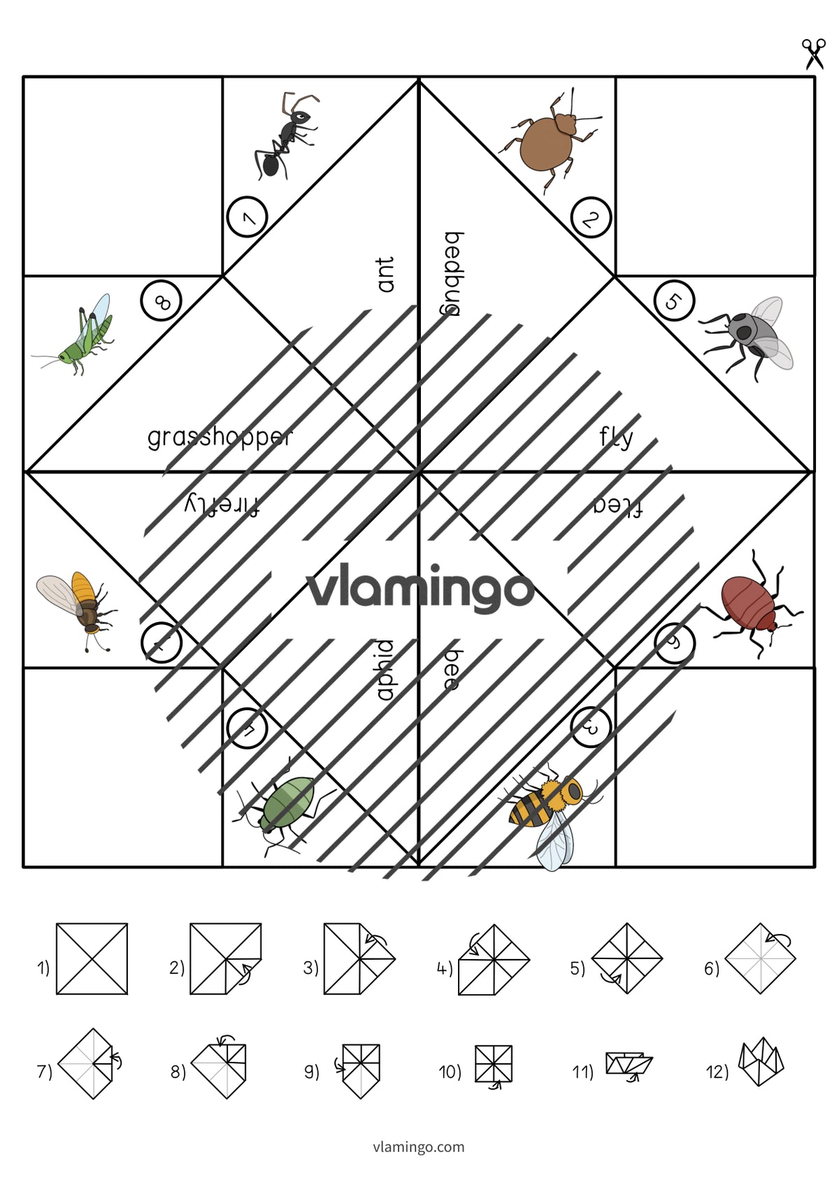 de englisch insects cootie catcher 005