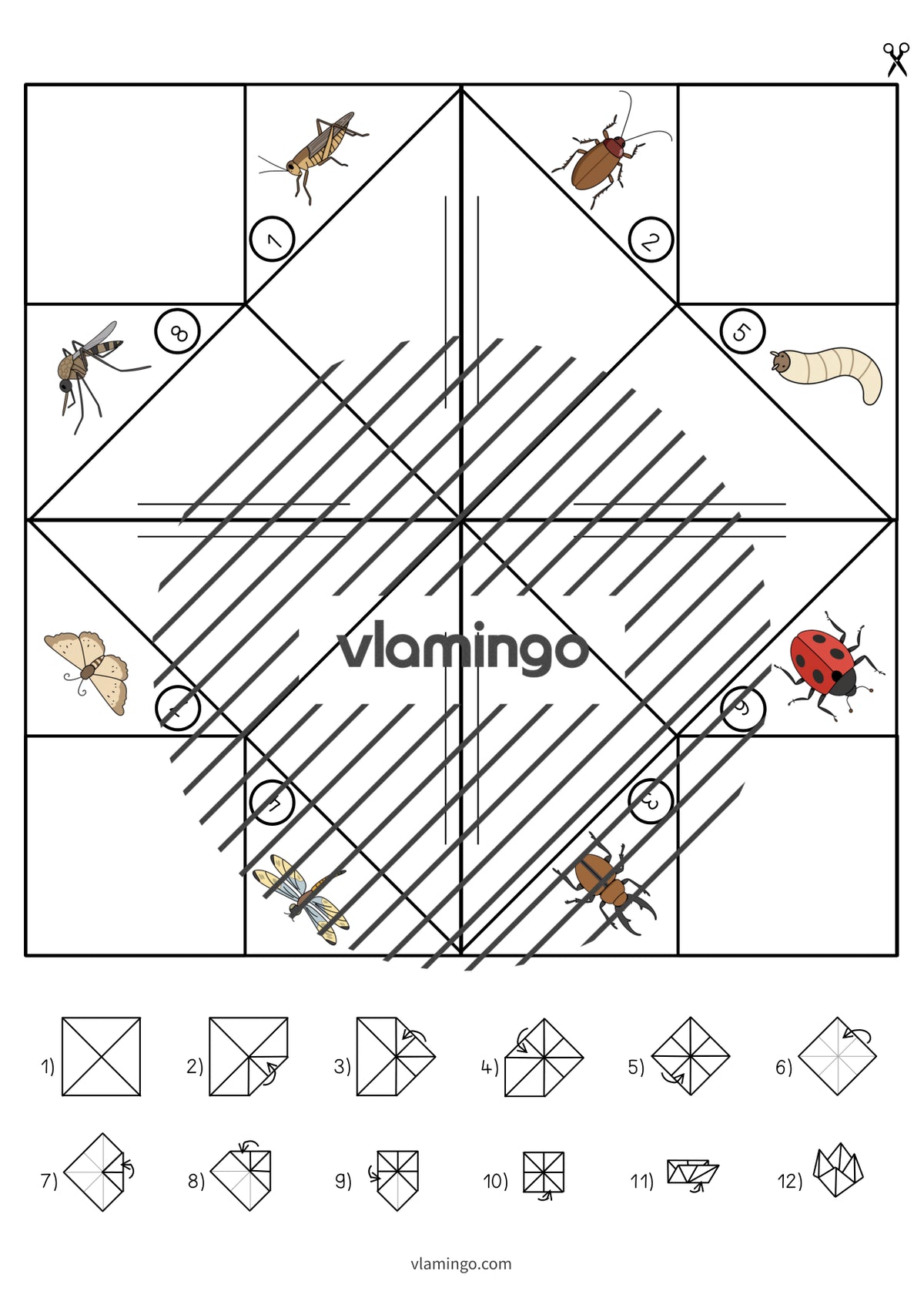 de englisch insects cootie catcher 010