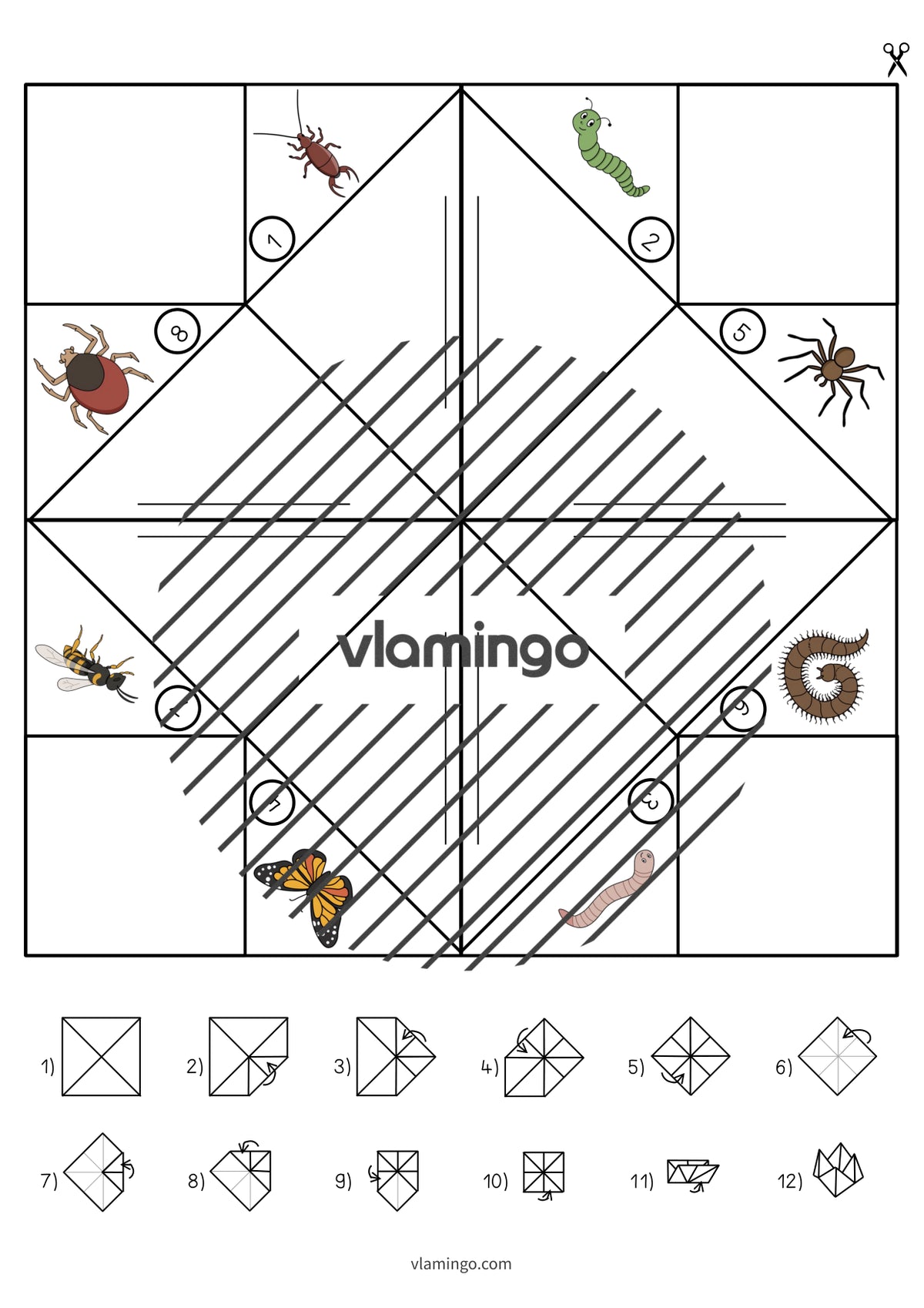 de englisch insects cootie catcher 011