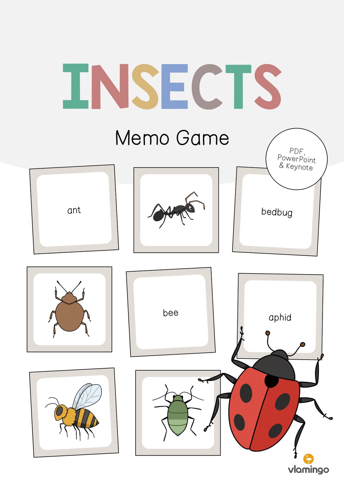 de englisch insects memo game 001