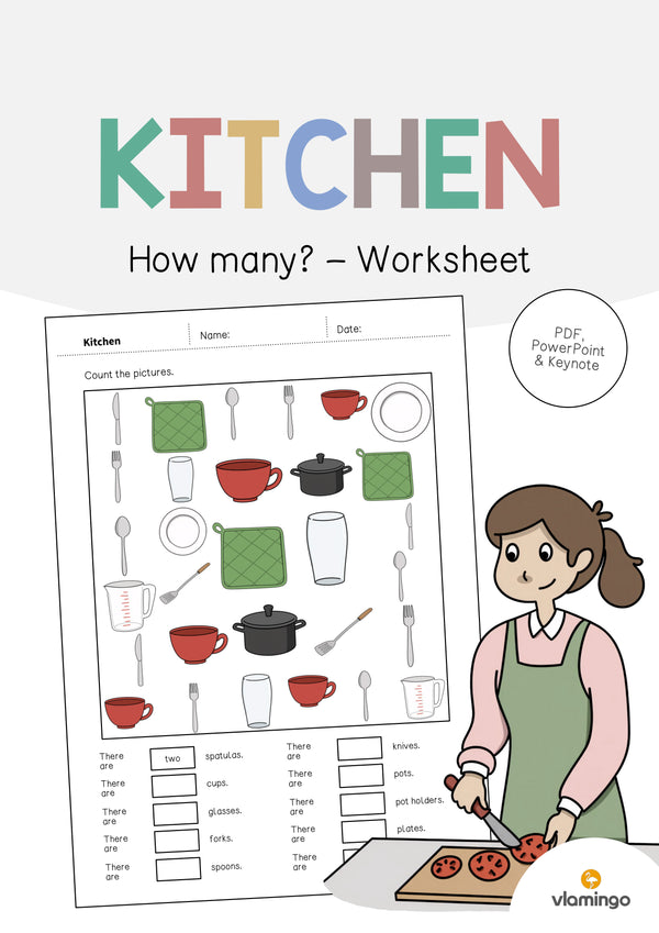 de englisch kitchen how many worksheet 001