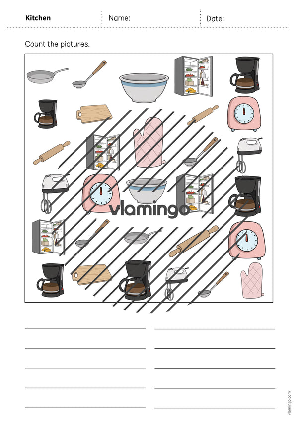 de englisch kitchen how many worksheet 008