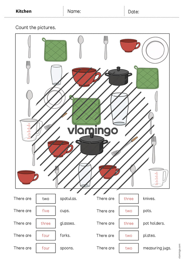 de englisch kitchen how many worksheet 010