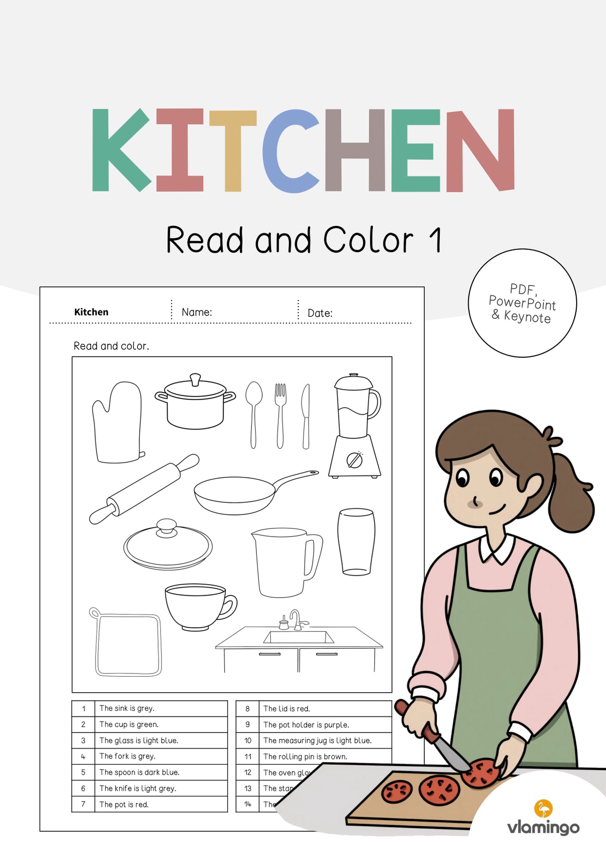 de englisch kitchen read and color 1 001