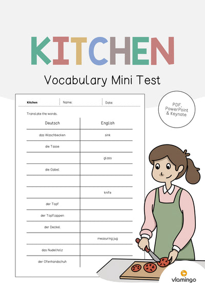 Kitchen / Küche: Vocabulary Mini Test (Englisch)