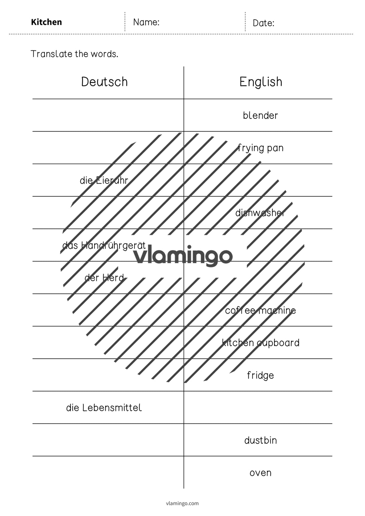 de englisch kitchen vocabulary mini test 004