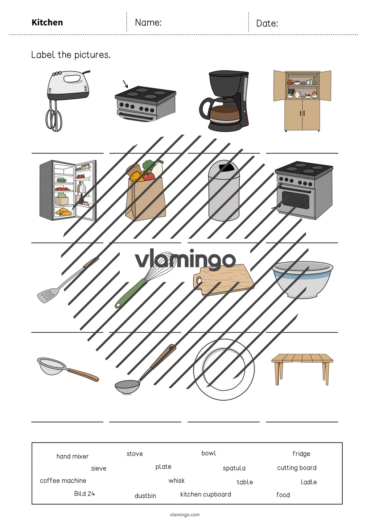 de englisch kitchen vocabulary worksheet 1 005