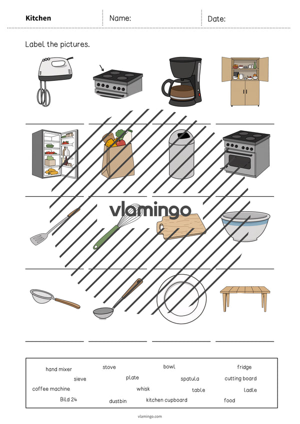 de englisch kitchen vocabulary worksheet 1 005