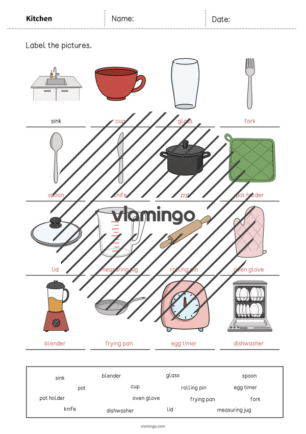 de englisch kitchen vocabulary worksheet 1 010