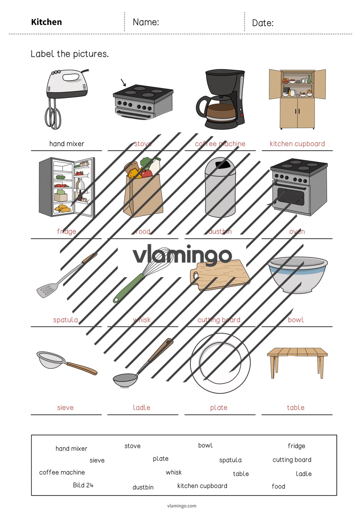 de englisch kitchen vocabulary worksheet 1 011