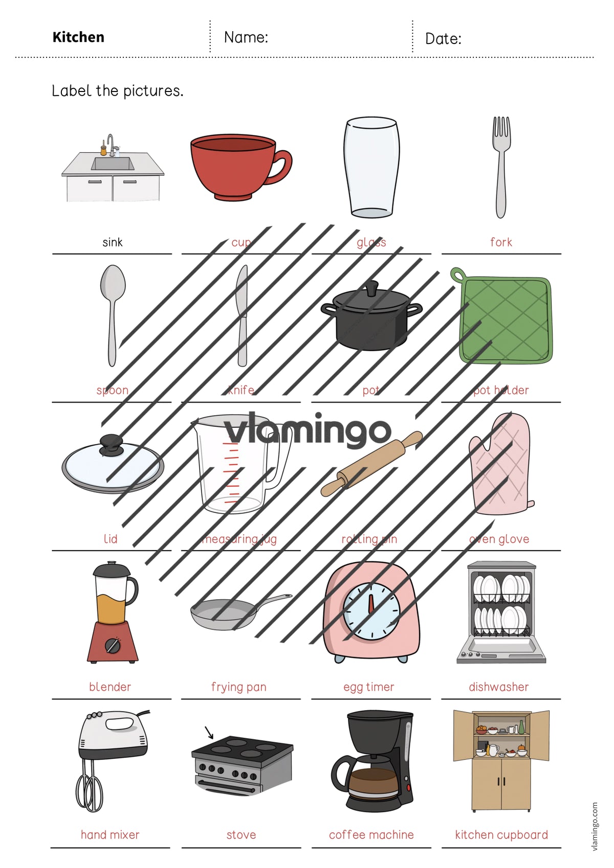 de englisch kitchen vocabulary worksheet 1 012