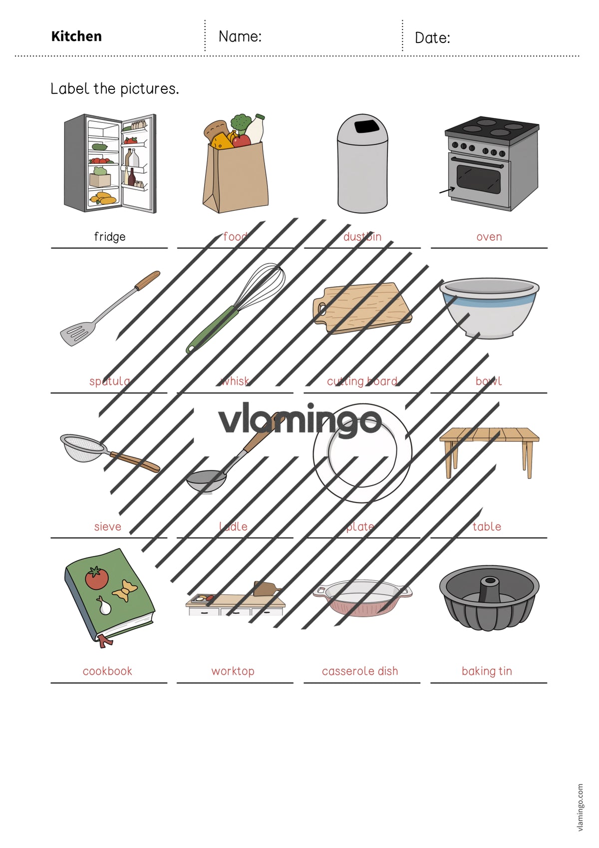 de englisch kitchen vocabulary worksheet 1 013