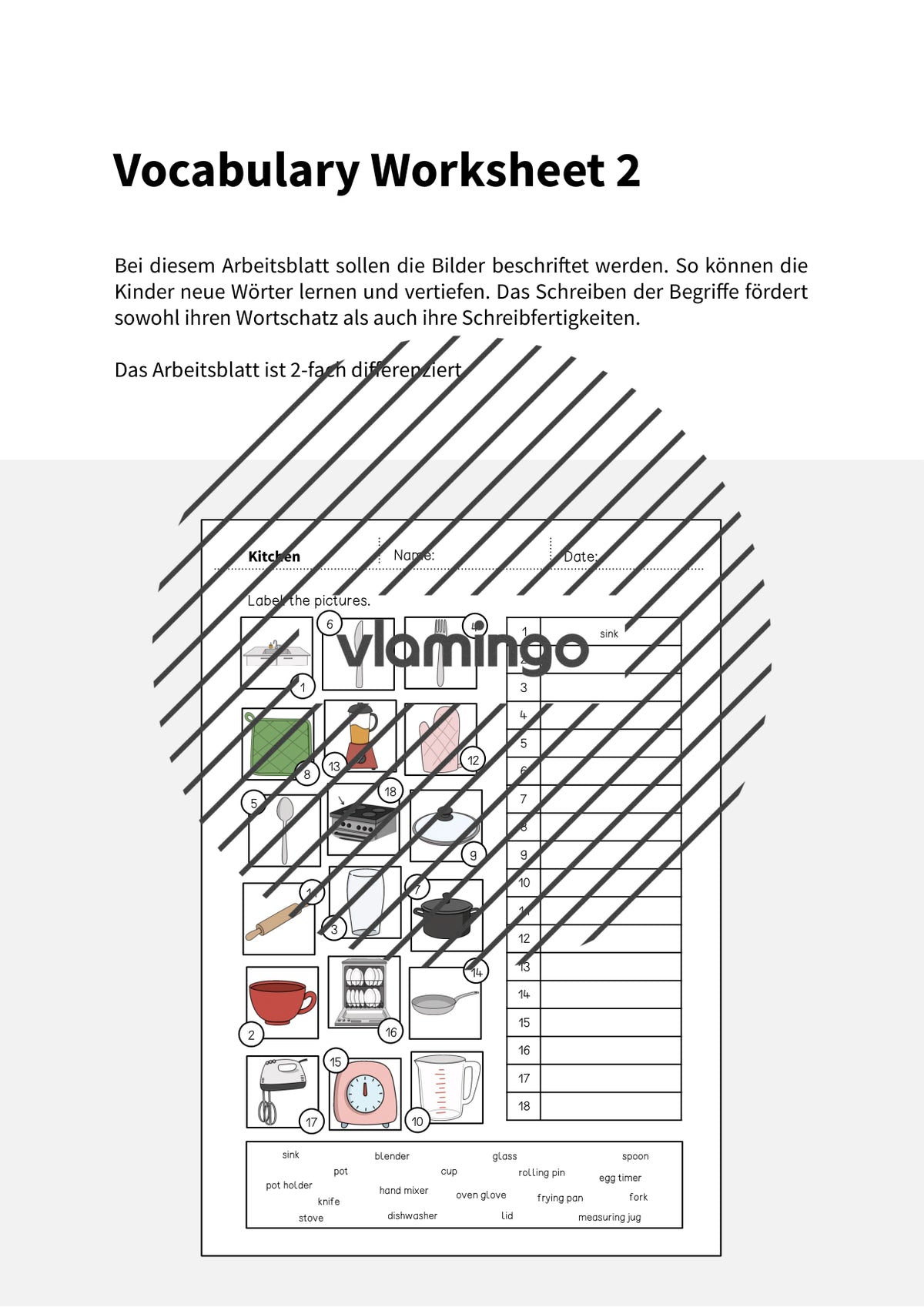 de englisch kitchen vocabulary worksheet 2 002