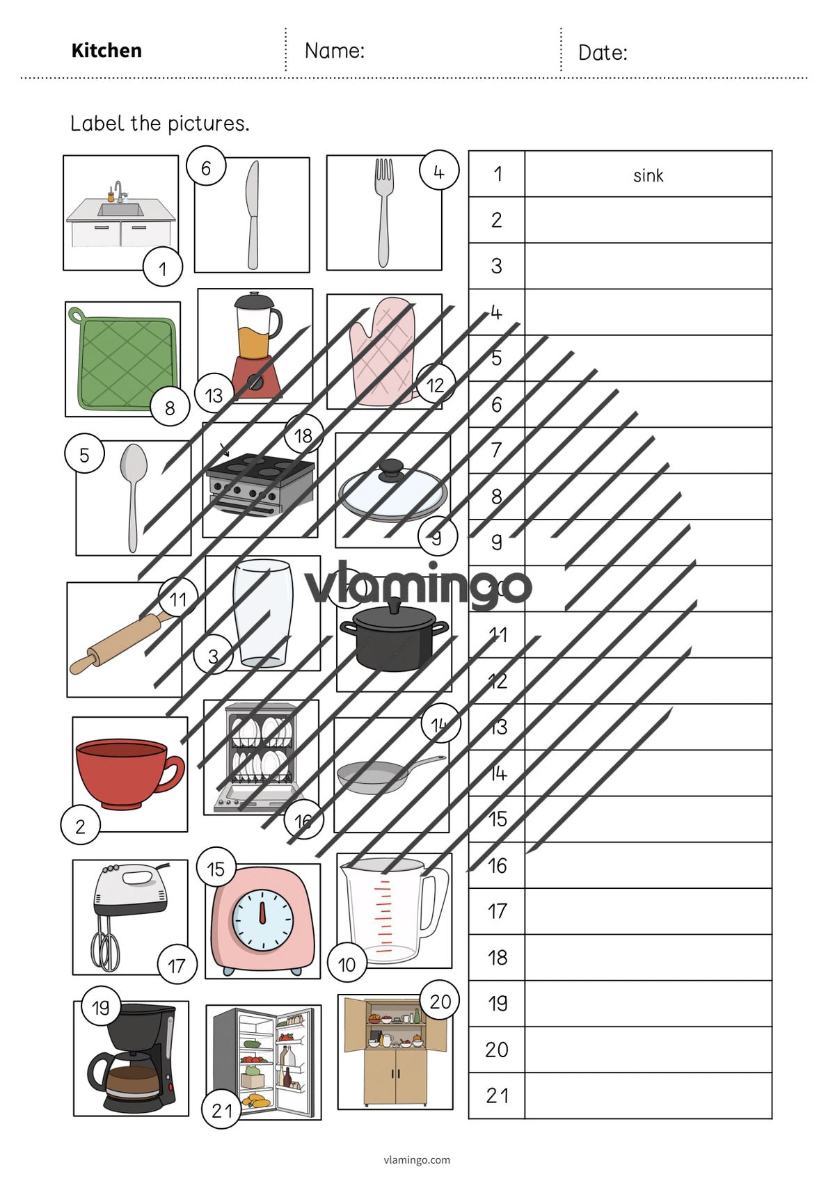 de englisch kitchen vocabulary worksheet 2 006