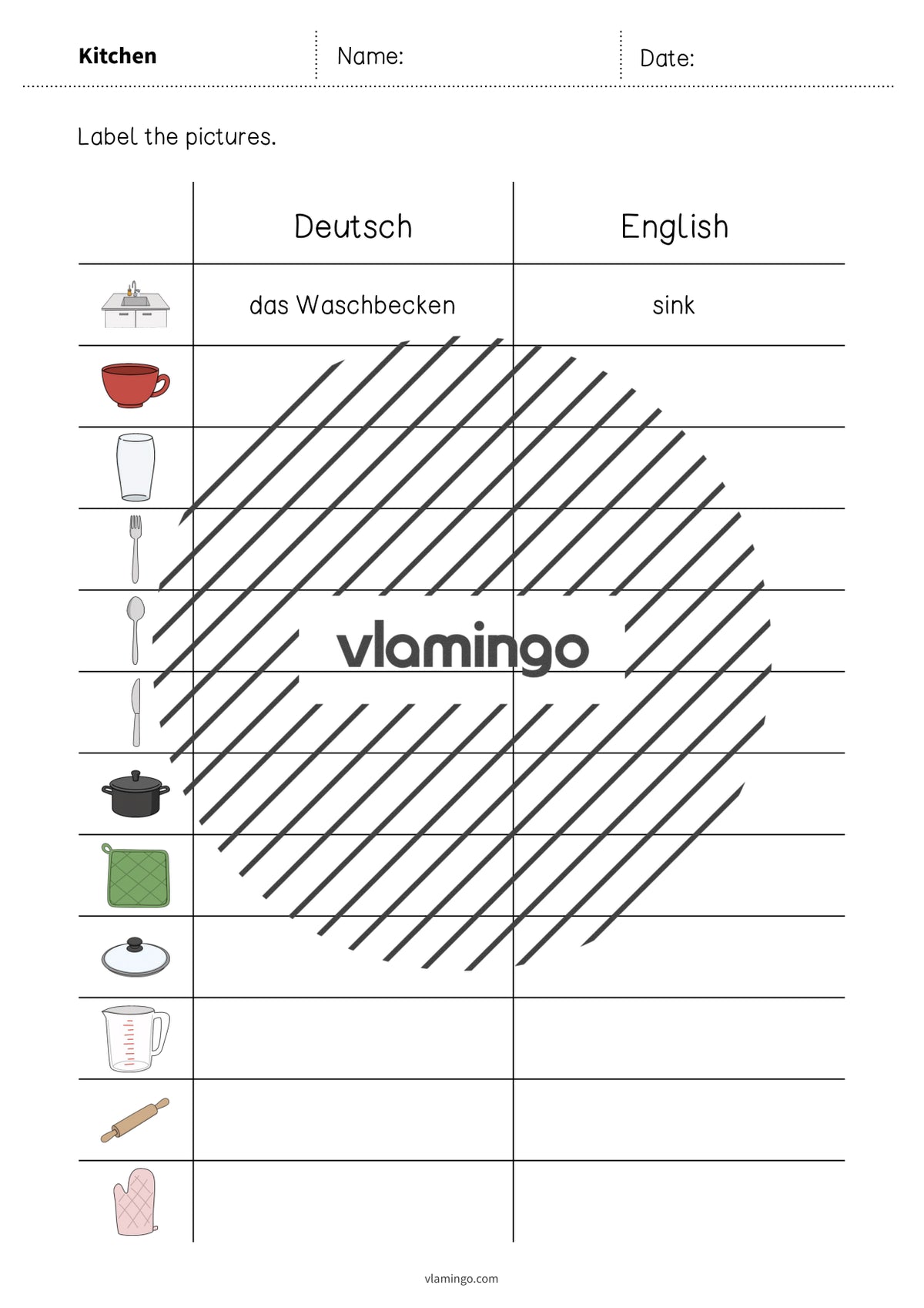 de englisch kitchen vocabulary worksheet 3 003