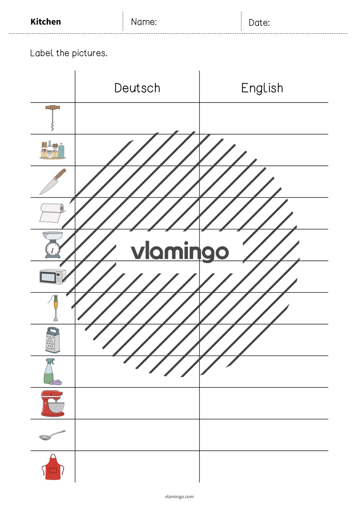 de englisch kitchen vocabulary worksheet 3 007