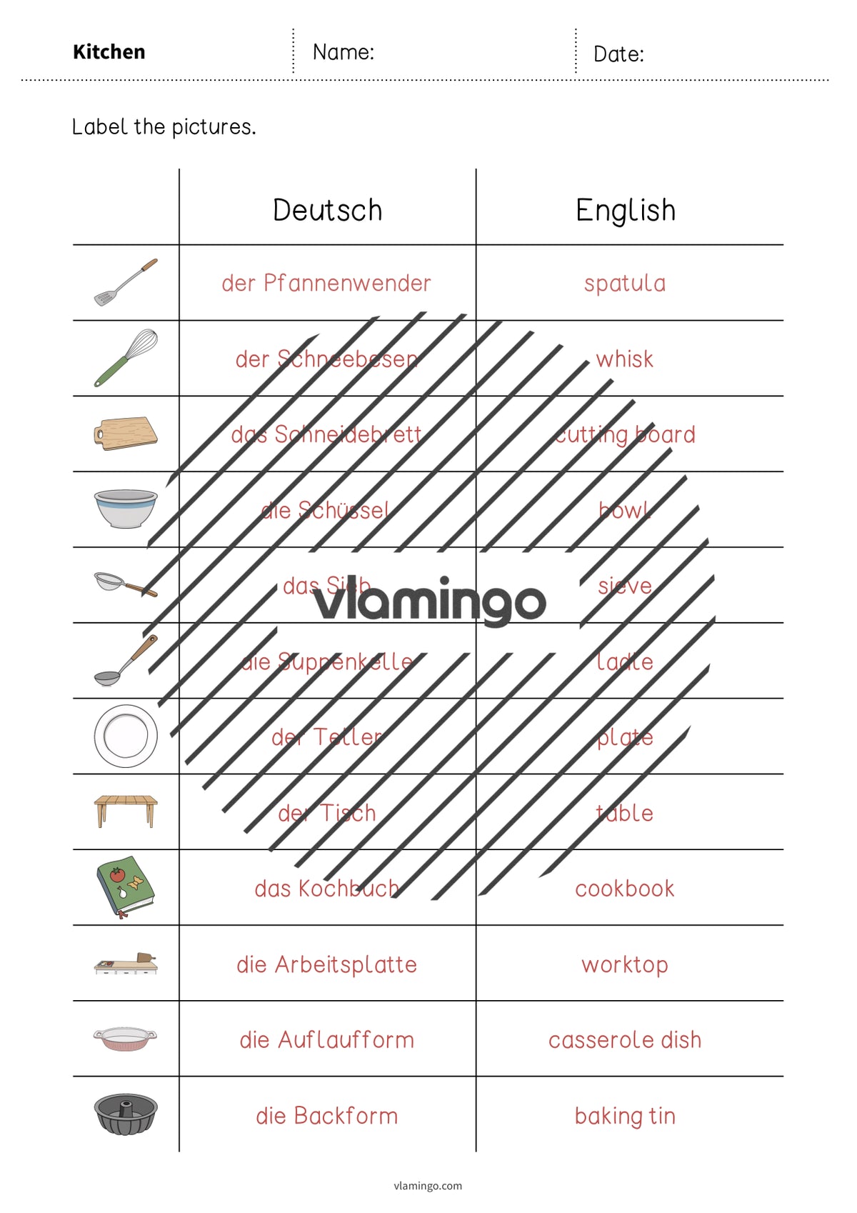 de englisch kitchen vocabulary worksheet 3 011