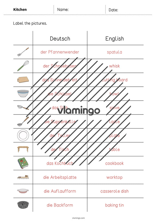 de englisch kitchen vocabulary worksheet 3 011