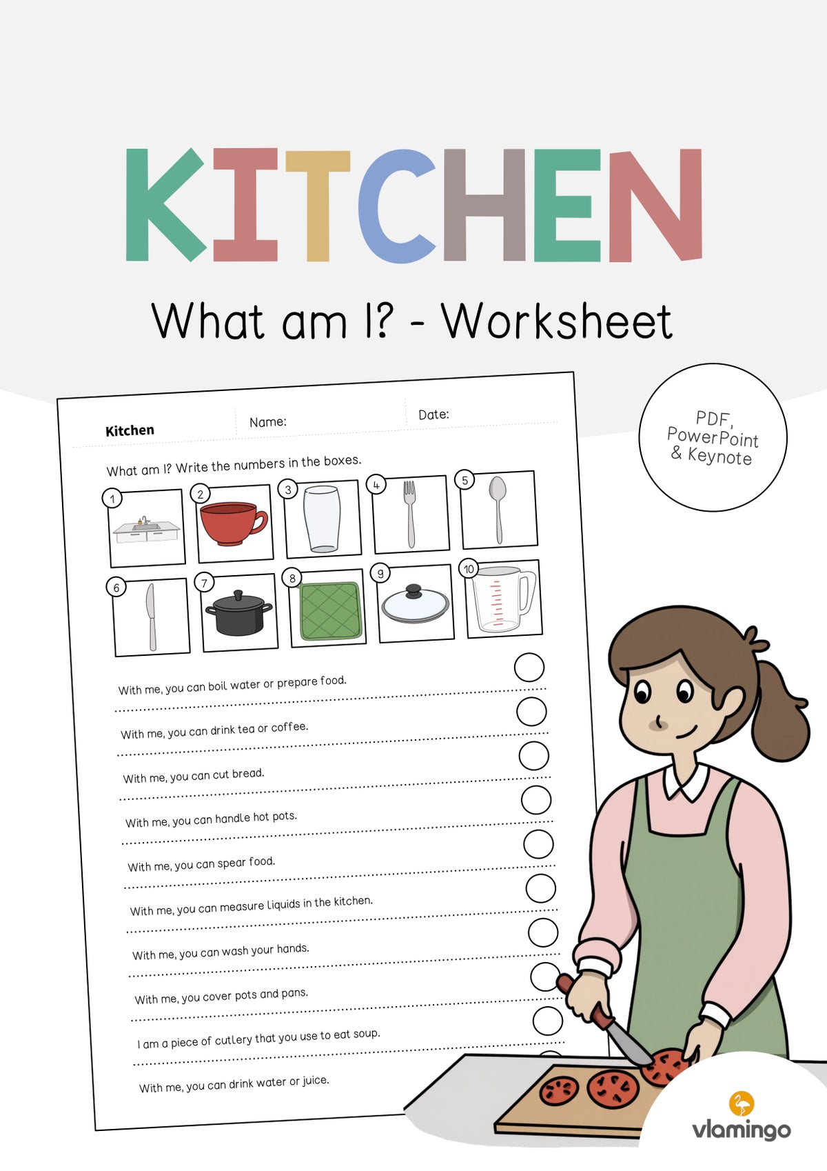de englisch kitchen what am i worksheet 001