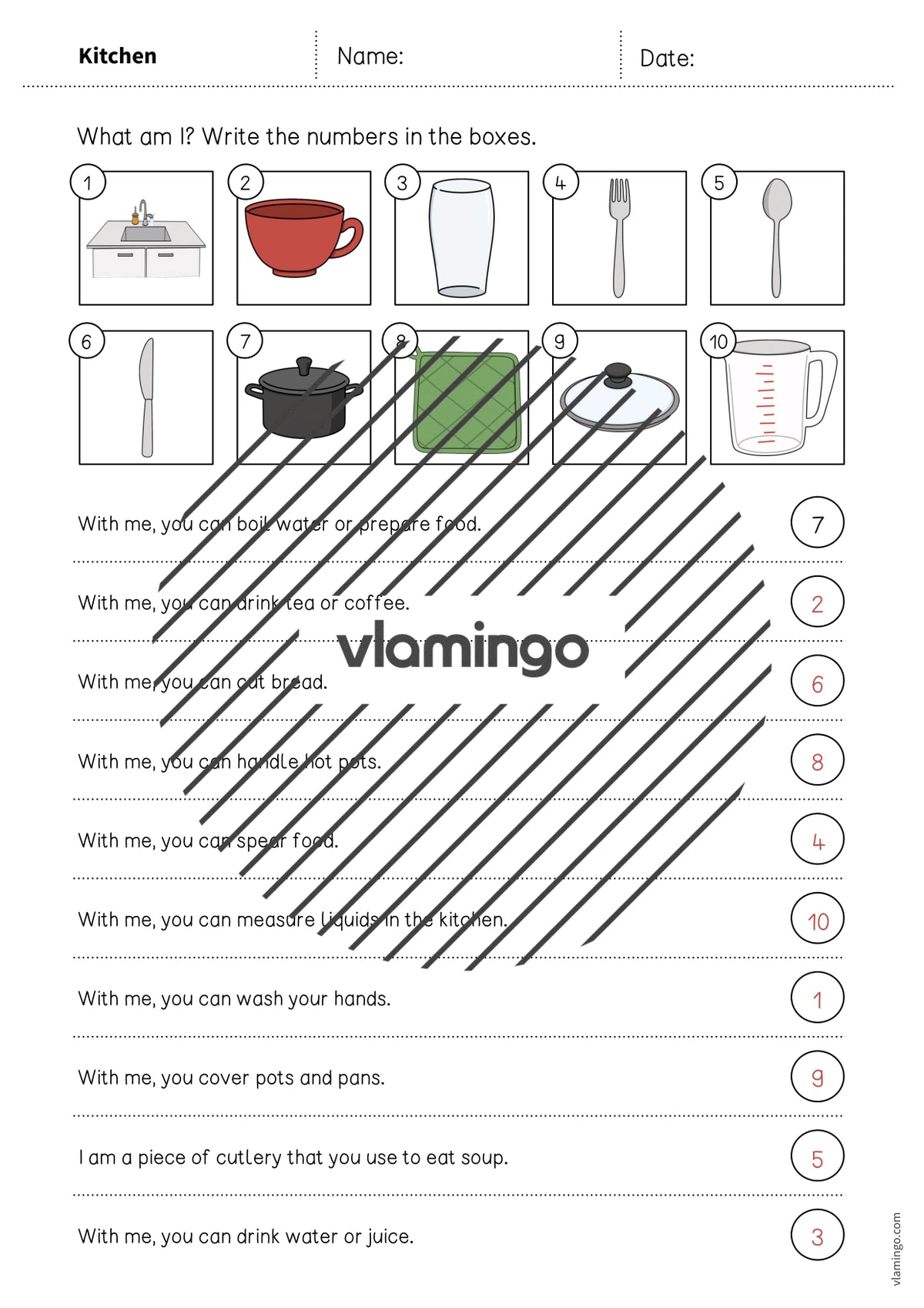 de englisch kitchen what am i worksheet 007