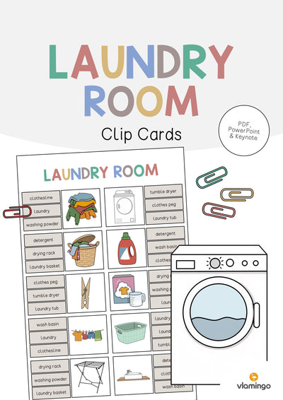 Laundry Room / Waschraum: Clip Cards (Englisch)