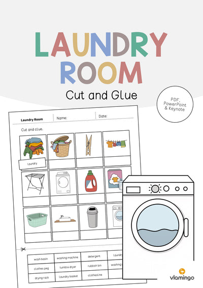 Laundry Room / Waschraum: Cut and Glue (Englisch)