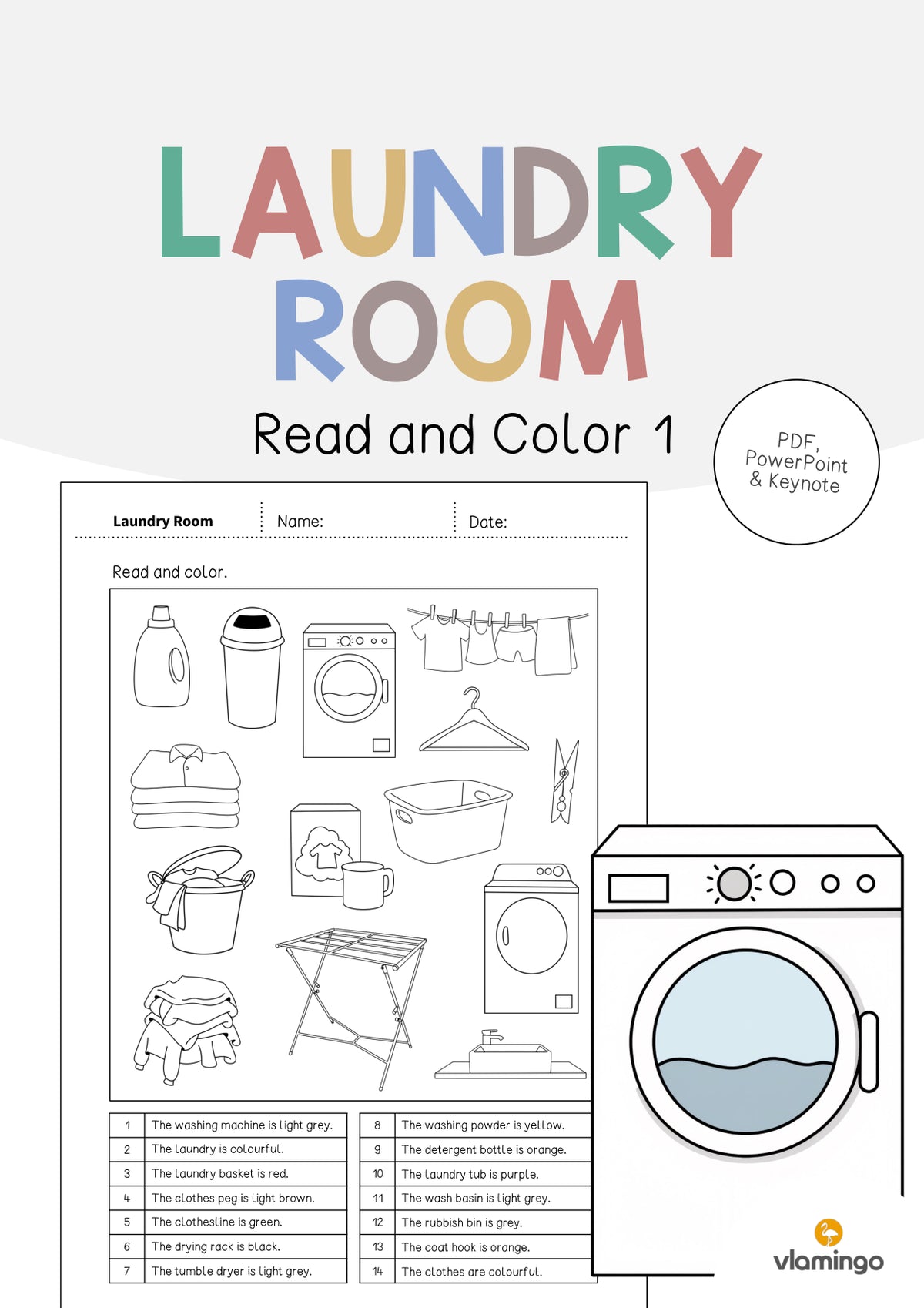 de englisch laundry room read and color 1 001