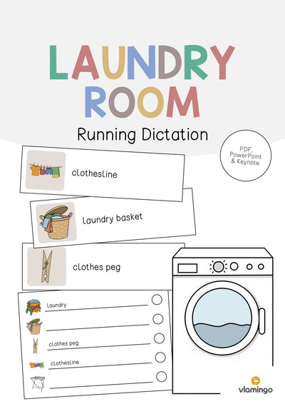 Laundry Room / Waschraum: Running Dictation (Englisch)